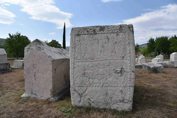 Stolac Bosnia Herzegovina 2020 Steci Medieval Tombstone Graveyards Place Stolac — 스톡 사진