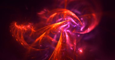 Soyut çok renkli fraktal ışık arkaplanı 3B görüntüleme