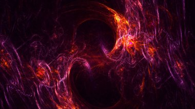 Soyut kırmızı fraktal ışık arkaplanı 3 boyutlu oluşturuluyor