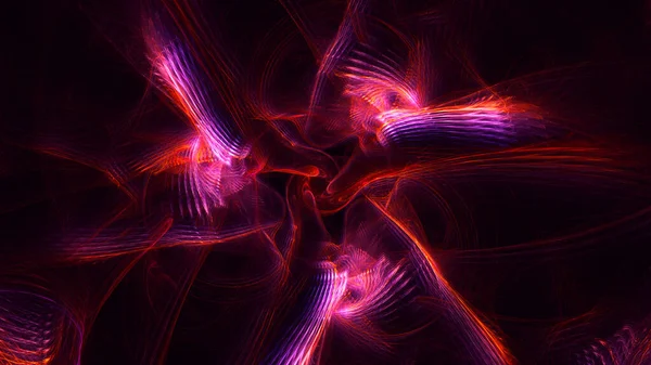 Soyut kırmızı fraktal ışık arkaplanı 3 boyutlu oluşturuluyor