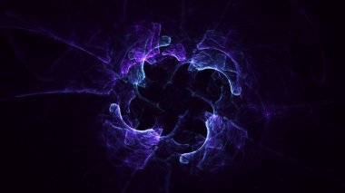 Parlak merkezli, soyut, çok renkli fraktal ışık arkaplanı oluşturuluyor