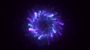 Soyut mavi fraktal ışık arkaplanı 3 boyutlu oluşturuluyor