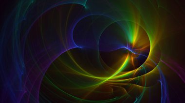 Soyut çok renkli fraktal ışık arkaplanı 3B görüntüleme