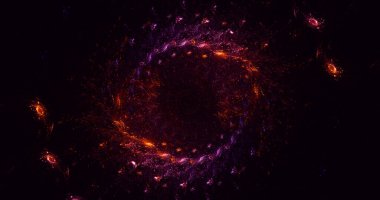 Soyut çok renkli fraktal ışık arkaplanı 3B görüntüleme