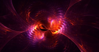 Soyut çok renkli fraktal ışık arkaplanı 3B görüntüleme