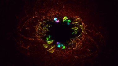 Soyut çok renkli fraktal ışık arkaplanı 3B görüntüleme