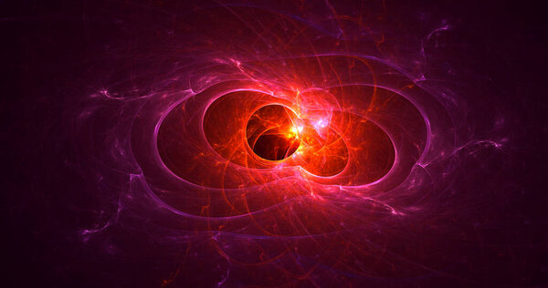 3D rendering abstract multicolor fractal light background