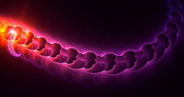 Soyut çok renkli fraktal ışık arkaplanı 3B görüntüleme