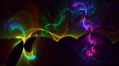Soyut çok renkli fraktal ışık arkaplanı 3B görüntüleme
