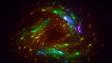 Soyut çok renkli fraktal ışık arkaplanı 3B görüntüleme