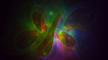 Soyut çok renkli fraktal ışık arkaplanı 3B görüntüleme