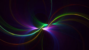 Soyut çok renkli fraktal ışık arkaplanı 3B görüntüleme
