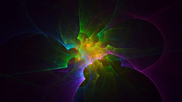 Renderização Abstrato Fundo Luz Fractal Multicolor — Fotografia de Stock