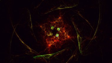 Soyut çok renkli fraktal ışık arkaplanı 3B görüntüleme