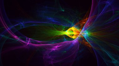 Soyut çok renkli fraktal ışık arkaplanı 3B görüntüleme