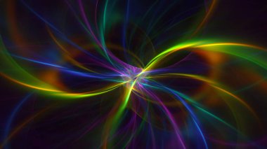 Soyut çok renkli fraktal ışık arkaplanı 3B görüntüleme