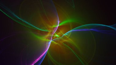 Soyut çok renkli fraktal ışık arkaplanı 3B görüntüleme