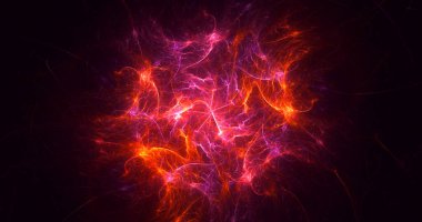 Soyut çok renkli fraktal ışık arkaplanı 3B görüntüleme