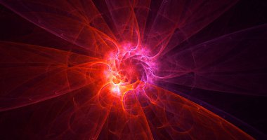 Soyut çok renkli fraktal ışık arkaplanı 3B görüntüleme