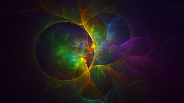 Soyut çok renkli fraktal ışık arkaplanı 3B görüntüleme