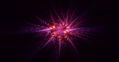 Soyut çok renkli fraktal ışık arkaplanı 3B görüntüleme