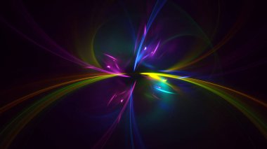 Soyut çok renkli fraktal ışık arkaplanı 3B görüntüleme