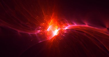 Soyut çok renkli fraktal ışık arkaplanı 3B görüntüleme