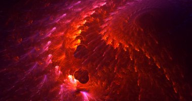 Soyut çok renkli fraktal ışık arkaplanı 3B görüntüleme