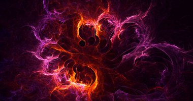 Soyut çok renkli fraktal ışık arkaplanı 3B görüntüleme