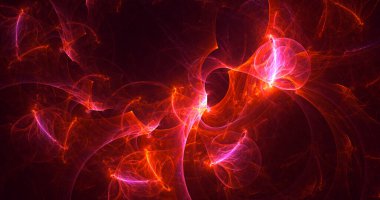 Soyut çok renkli fraktal ışık arkaplanı 3B görüntüleme