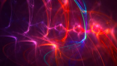 Soyut çok renkli fraktal ışık arkaplanı 3B görüntüleme