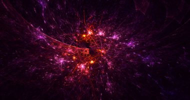 Soyut çok renkli fraktal ışık arkaplanı 3B görüntüleme