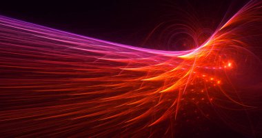 Soyut çok renkli fraktal ışık arkaplanı 3B görüntüleme