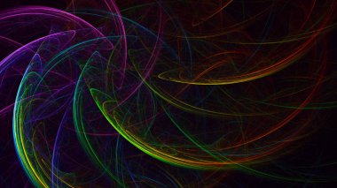 Soyut çok renkli fraktal ışık arkaplanı 3B görüntüleme