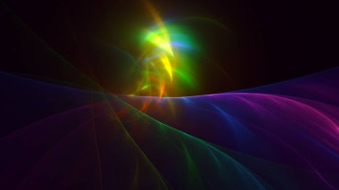 Soyut çok renkli fraktal ışık arkaplanı 3B görüntüleme