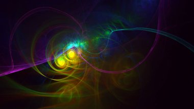 Soyut çok renkli fraktal ışık arkaplanı 3B görüntüleme