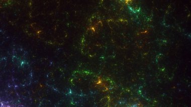 Soyut çok renkli fraktal ışık arkaplanı 3B görüntüleme