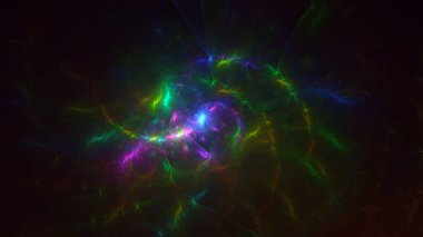 Soyut çok renkli fraktal ışık arkaplanı 3B görüntüleme