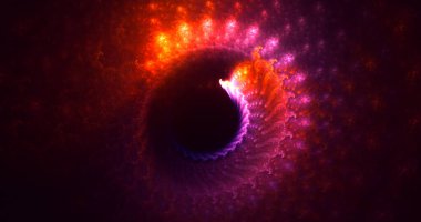 Soyut çok renkli fraktal ışık arkaplanı 3B görüntüleme