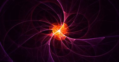 Soyut kırmızı fraktal ışık arkaplanı 3 boyutlu oluşturuluyor