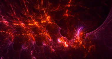 Soyut çok renkli fraktal ışık arkaplanı 3B görüntüleme