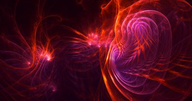 Soyut çok renkli fraktal ışık arkaplanı 3B görüntüleme