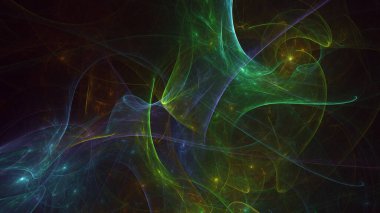 Soyut çok renkli fraktal ışık arkaplanı 3B görüntüleme