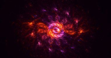 Soyut çok renkli fraktal ışık arkaplanı 3B görüntüleme