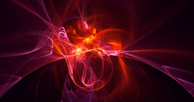 Soyut çok renkli fraktal ışık arkaplanı 3B görüntüleme