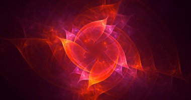 Soyut çok renkli fraktal ışık arkaplanı 3B görüntüleme