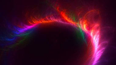 Soyut çok renkli fraktal ışık arkaplanı 3B görüntüleme