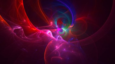 Soyut çok renkli fraktal ışık arkaplanı 3B görüntüleme