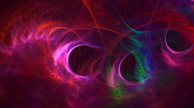 Soyut çok renkli fraktal ışık arkaplanı 3B görüntüleme