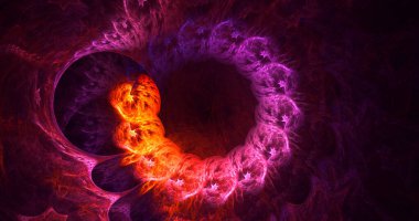 Soyut çok renkli fraktal ışık arkaplanı 3B görüntüleme